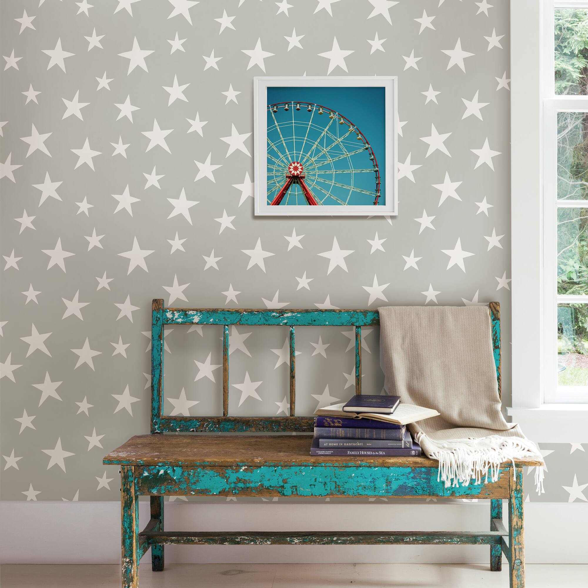 NuWallpaper Stardust Gray Peel & Stick Wallpaper